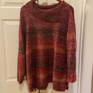 Cj banks 2x sweater in burgundy shades